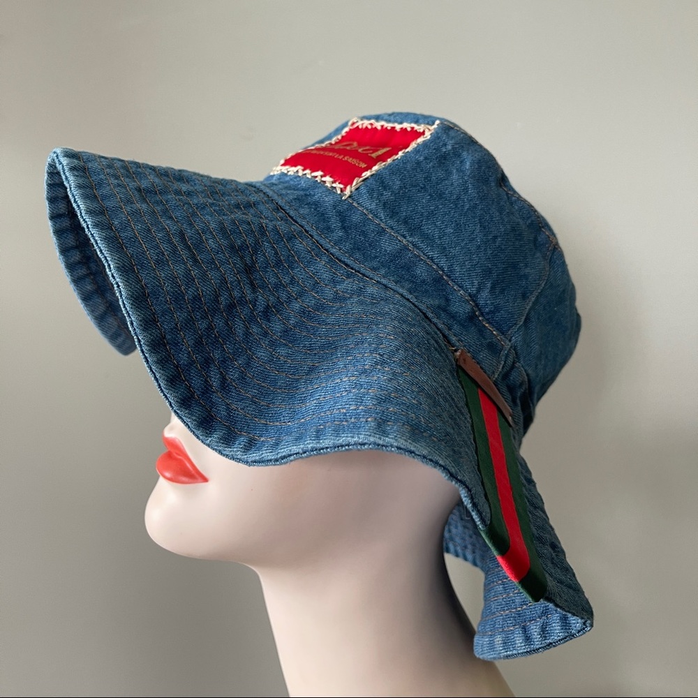 Gucci custom made bucket hat denim one size